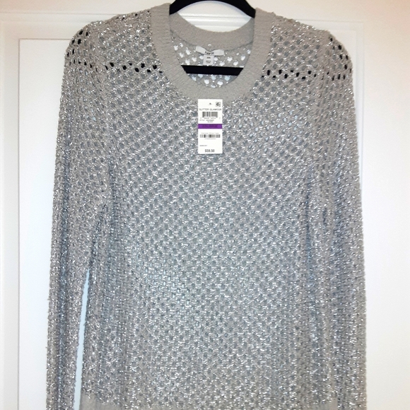 BAR lll Metallic silver sheer sweater - Picture 3 of 7